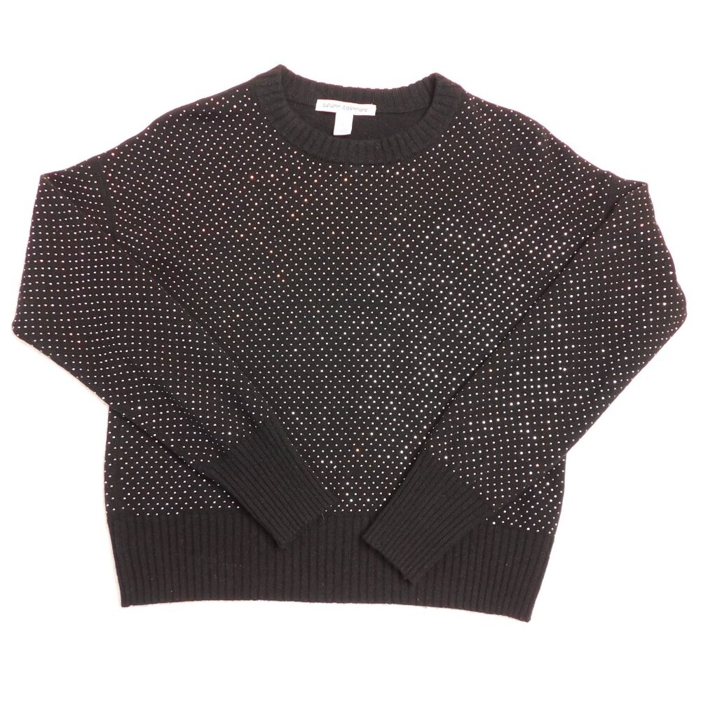 Autumn Cashmere Microstud Crewneck Cashmere Sweater | Black | EUC | XS